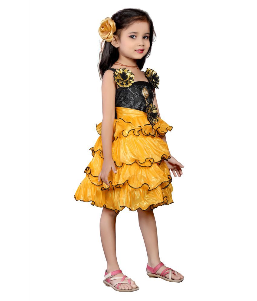 yellow and black frock