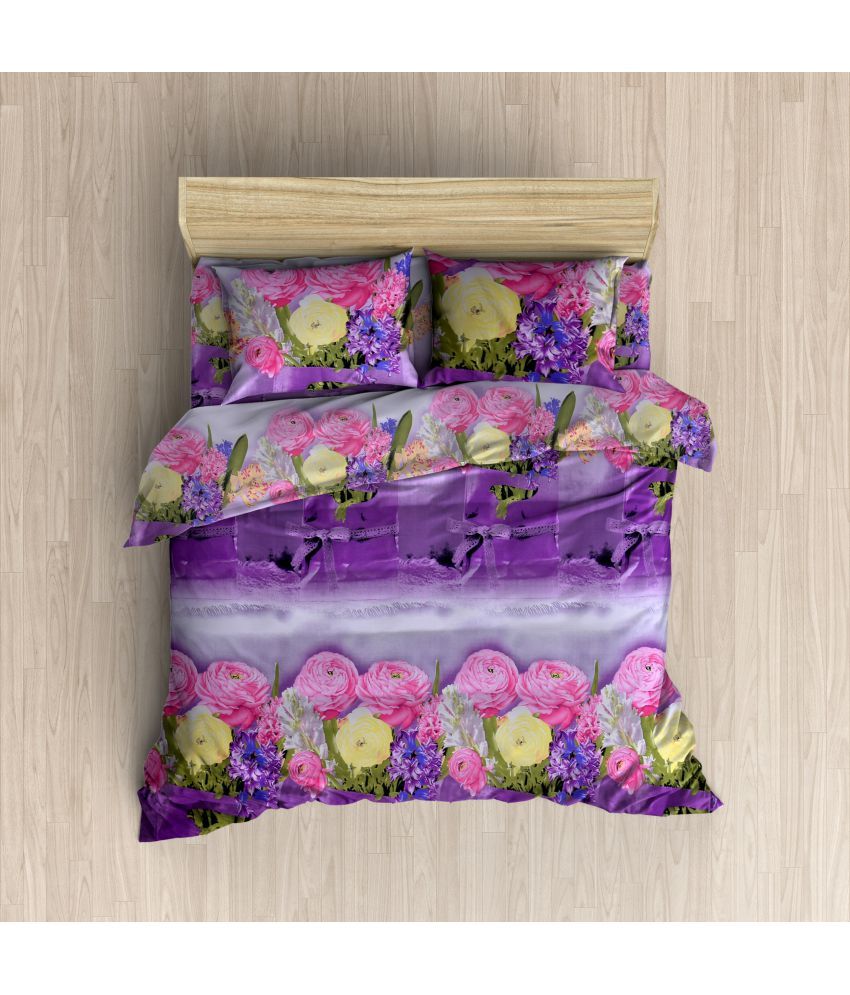     			Homefab India Poly Cotton Double Bedsheet with 2 Pillow Covers