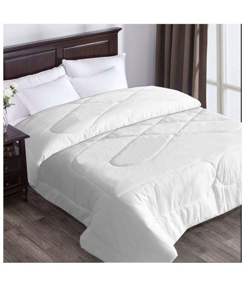 The Home Talk Double Polyester Plain White Comforter Buy The
