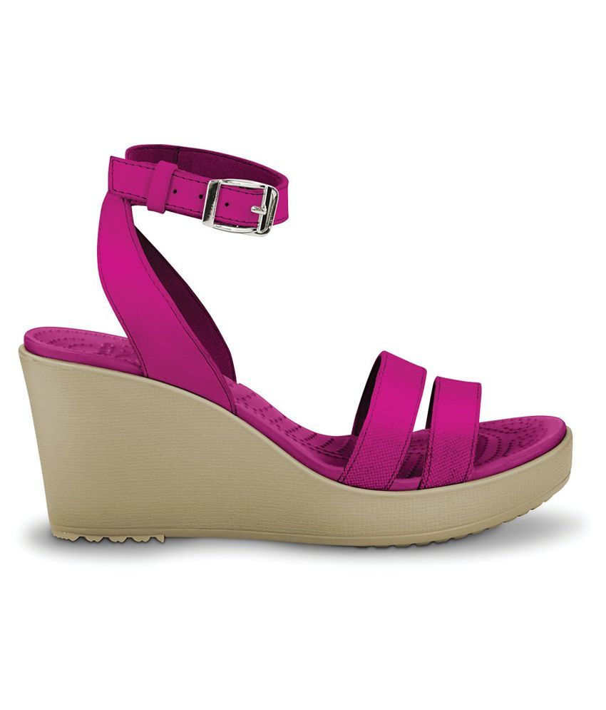 pink crocs high heels