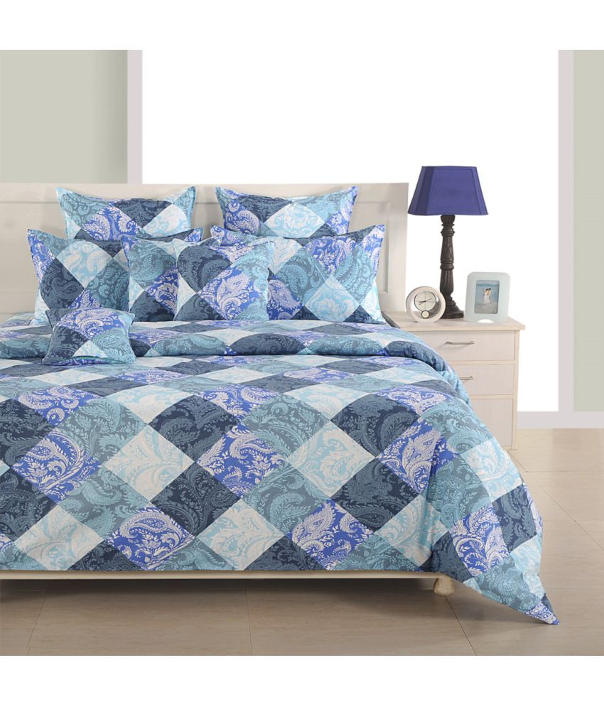 Swayam Double Cotton Blue Printed Duvet Cover Buy Swayam Double