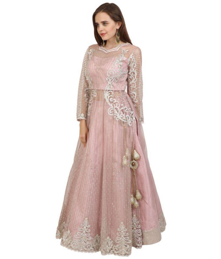 Xclusive Chhabra Grey and Beige Net Dress Material Buy Xclusive