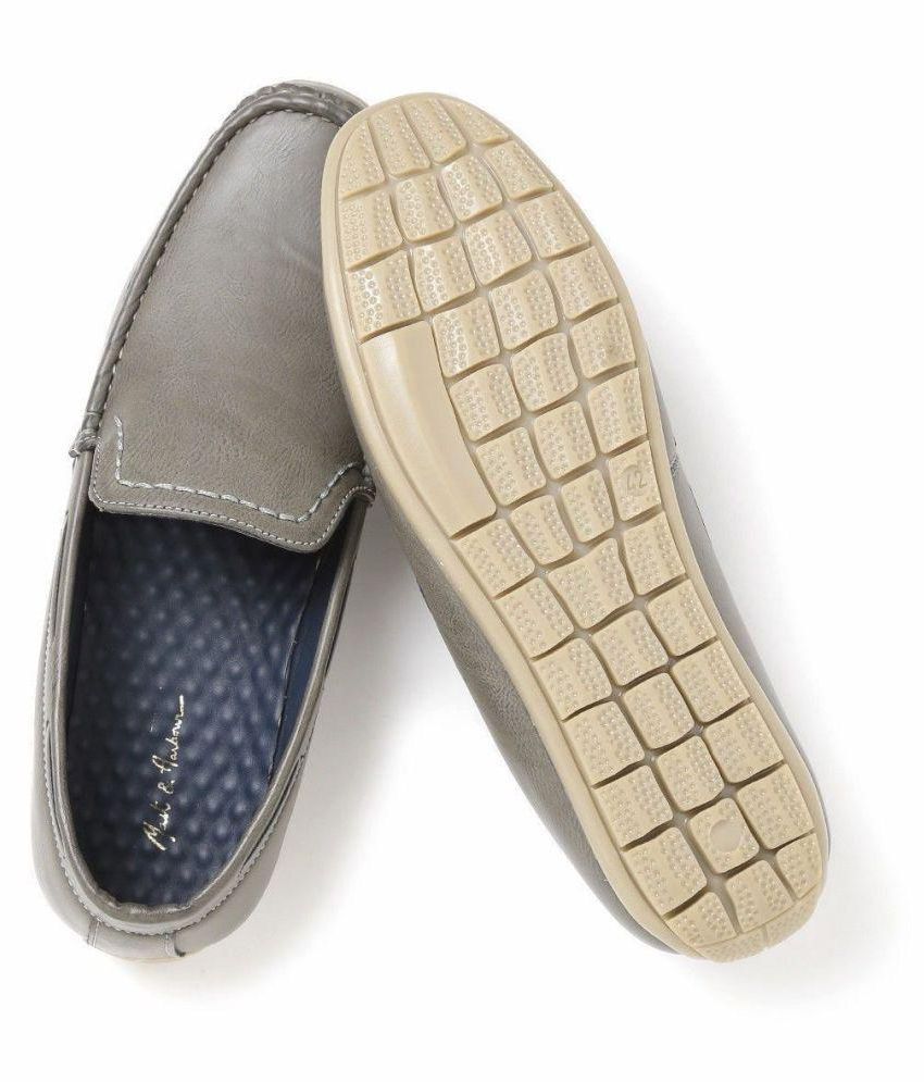 mast&harbour Gray Loafers - Buy mast&harbour Gray Loafers Online at ...