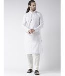 Deyann White Linen Kurta Pyjama Set