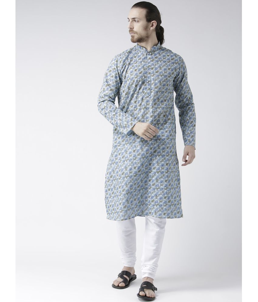     			Deyann Blue Linen Kurta Pyjama Set