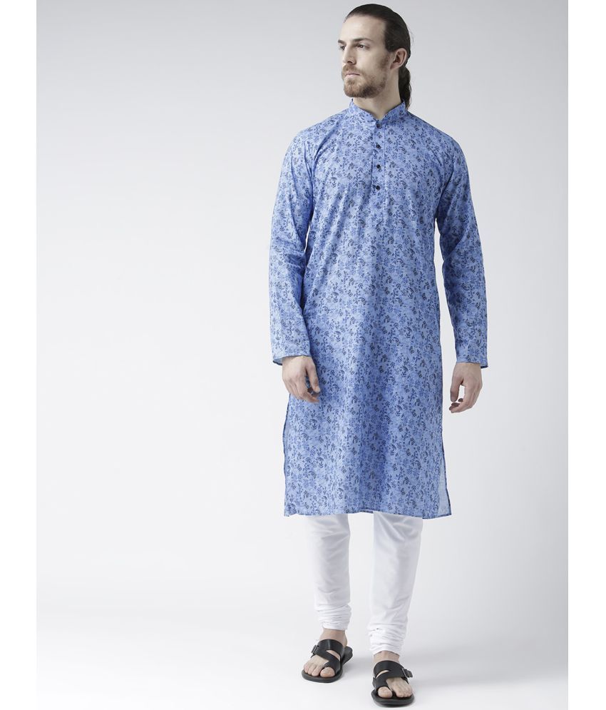     			Deyann Blue Linen Kurta Pyjama Set