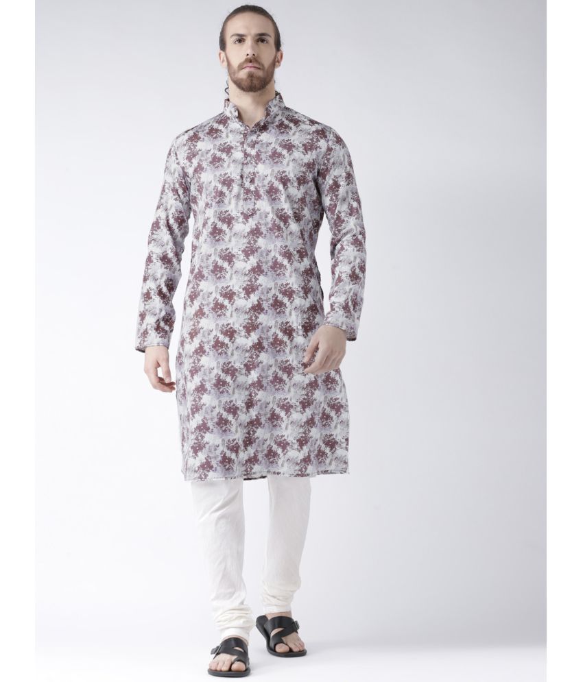     			Deyann White Linen Kurta Pyjama Set