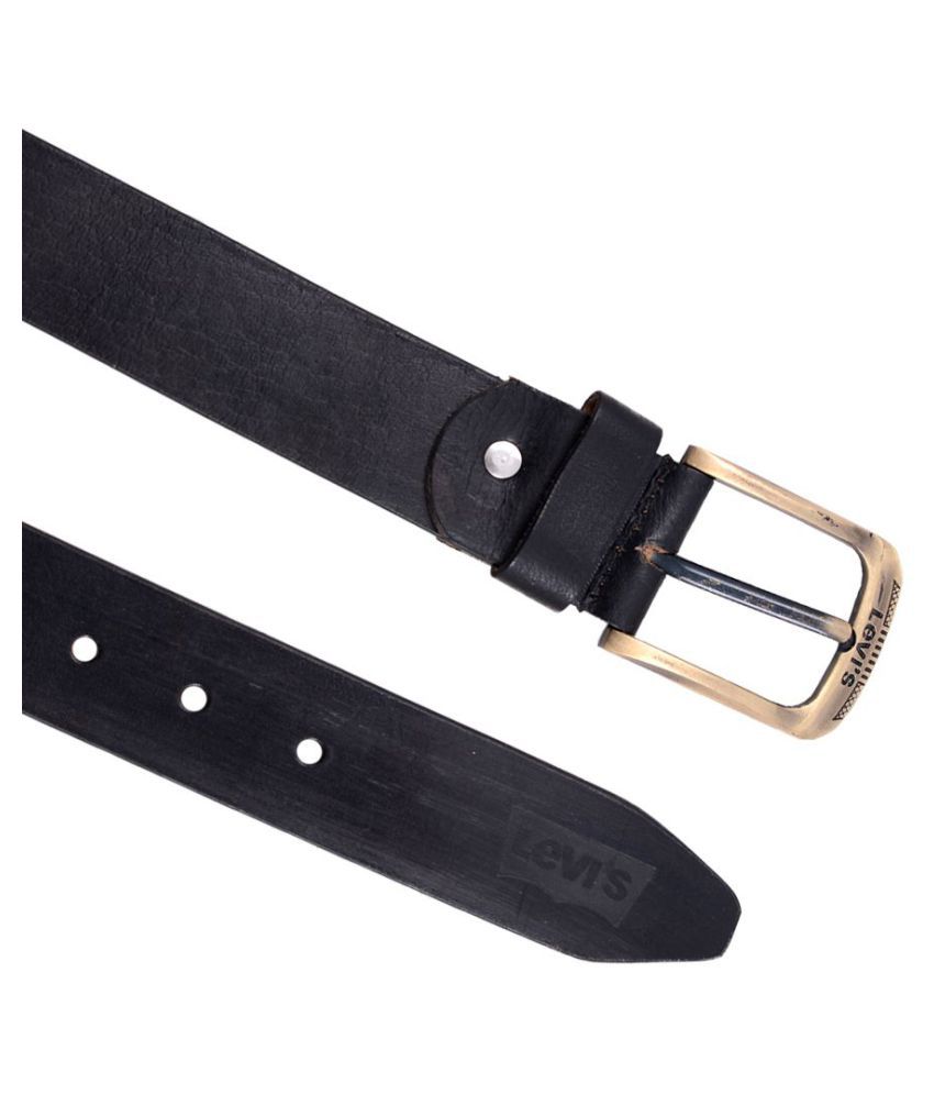 Levi's Black Leather Casual Belt - Pack of 1: Buy Online at Low Price ...