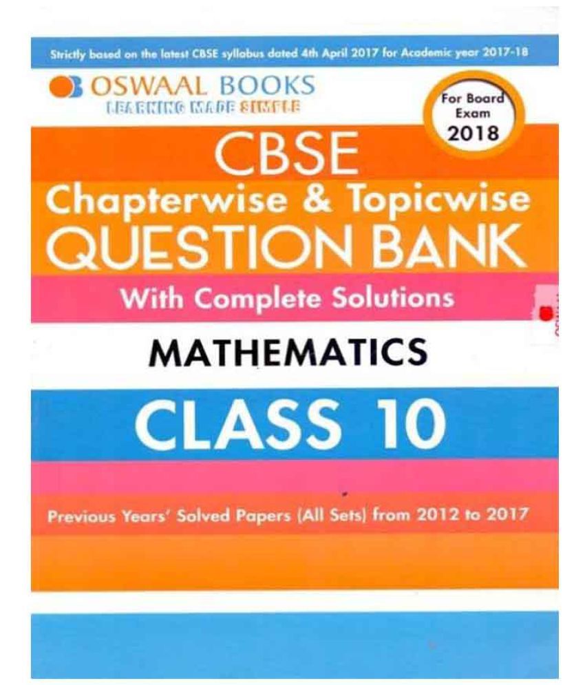 Oswaal Mathematics Chapterwise And Topicwise Question Bank For Class 10 Buy Oswaal Mathematics