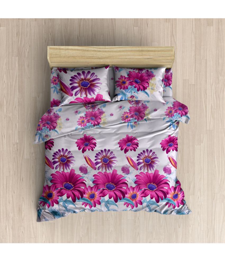     			Homefab India Poly Cotton Double Bedsheet with 2 Pillow Covers