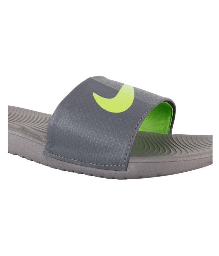 nike slides grey and white