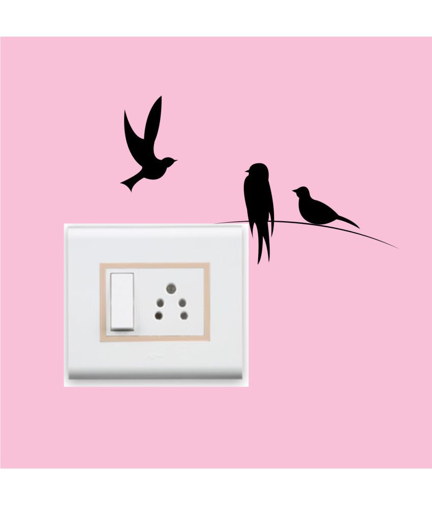 StickerYard Birds Switchboard Wall Sticker Nature Sticker ( 25 x 25 cms