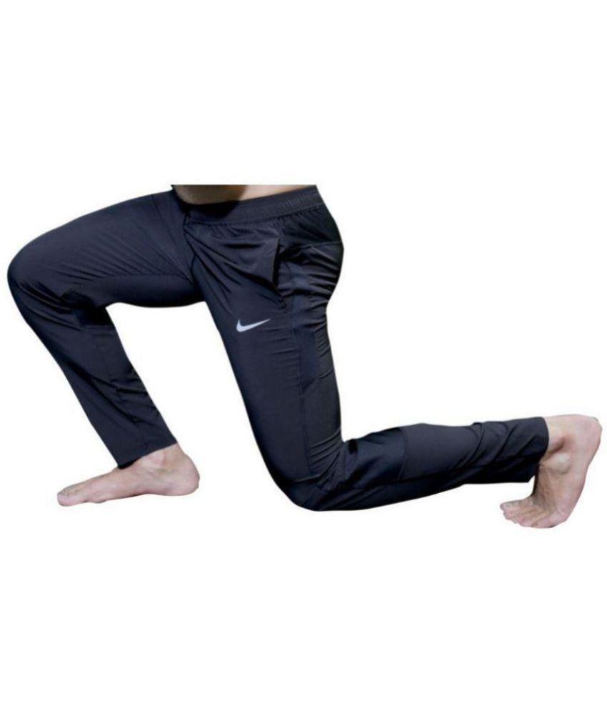 nike black lycra trackpants