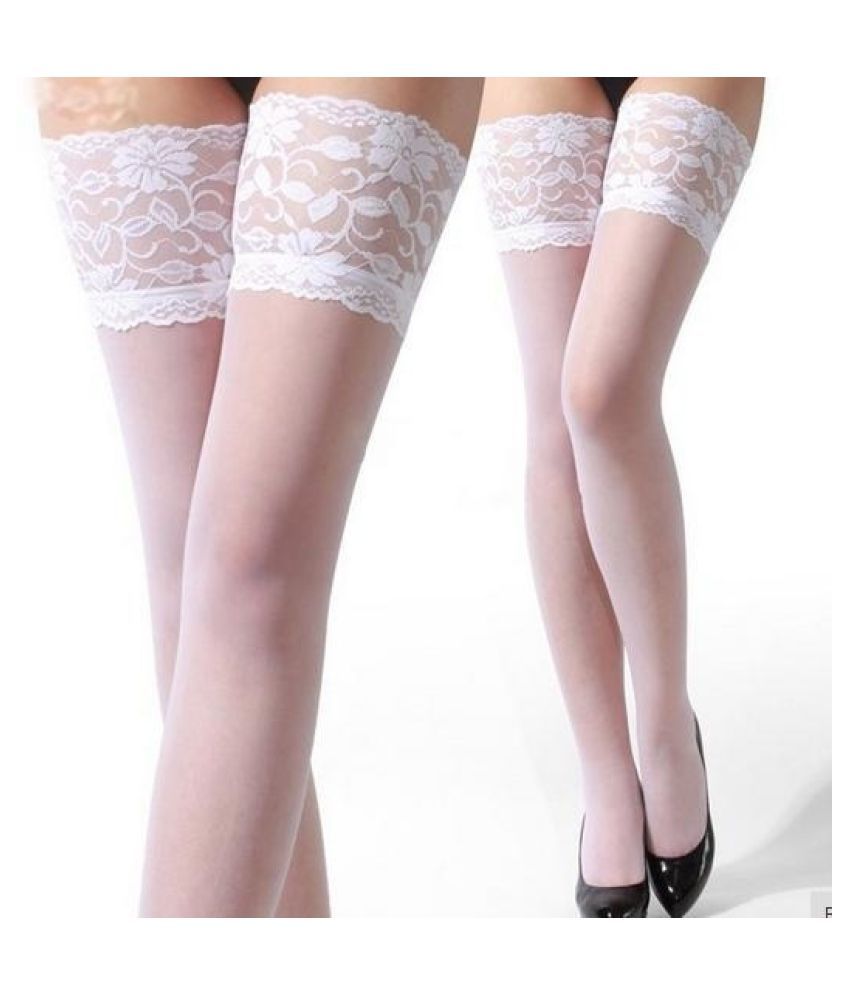 Pantyhose Plus Size Women Sexy Tights Stockings Lace Top Sheer Thighs