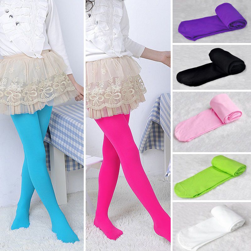 Cute Girl Kid BaBy Colorful Tights Pantyhose Stockings Velvet Ballet ...