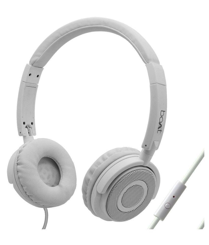 boAt Bassheads 900 Wired On Ear Headphones with Mic (White)