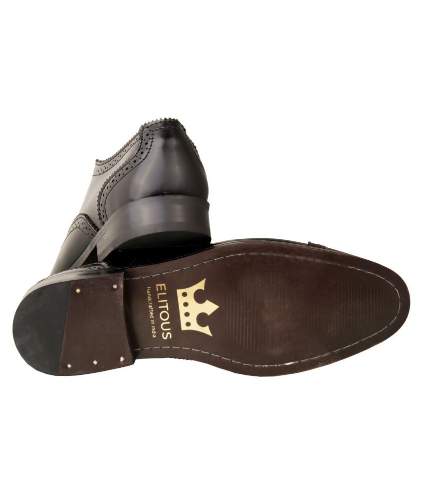 Elitous SemiBrogues Formal Shoes Lifestyle Black Casual