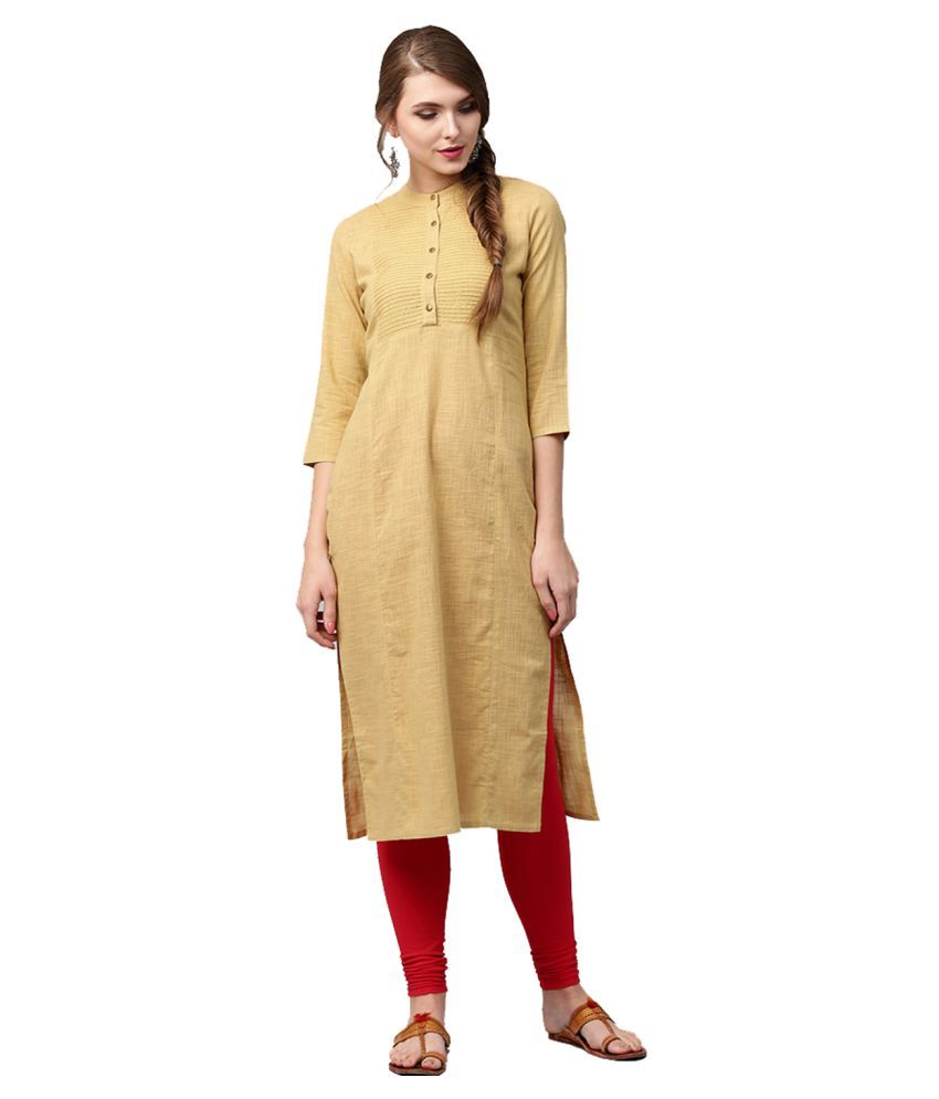 Jaipur Kurti Beige Cotton Straight Kurti Buy Jaipur Kurti Beige