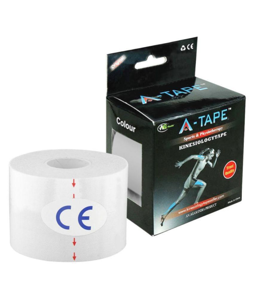 ATAPE Kinesiology Tape Knee, Calf & Thigh Support (Free Size, White