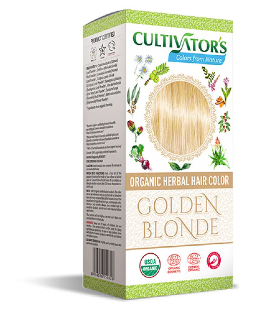 Cultivator's Organic Herbal Hair Color Semi Permanent Hair Color Blonde  Golden Blonde 100 gm: Buy Cultivator's Organic Herbal Hair Color Semi  Permanent Hair Color Blonde Golden Blonde 100 gm at Best Prices