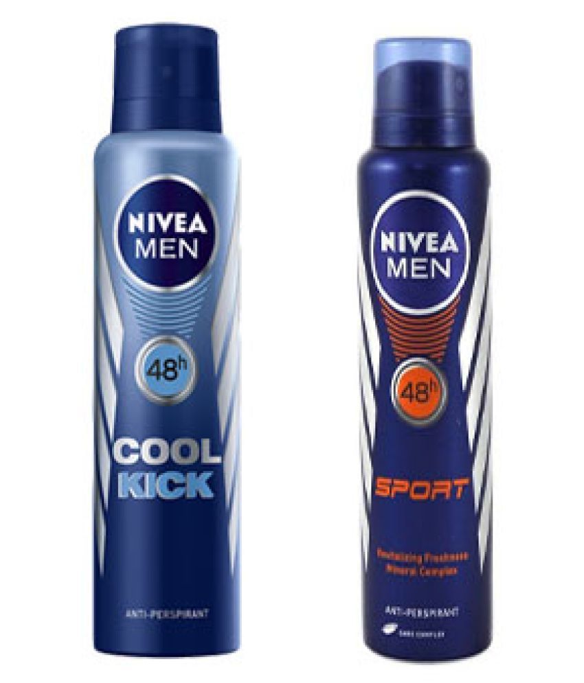 Nivea MEN COOL KICK+MEN SPORT Deodorant Spray 150 ml Pack of 2 Buy