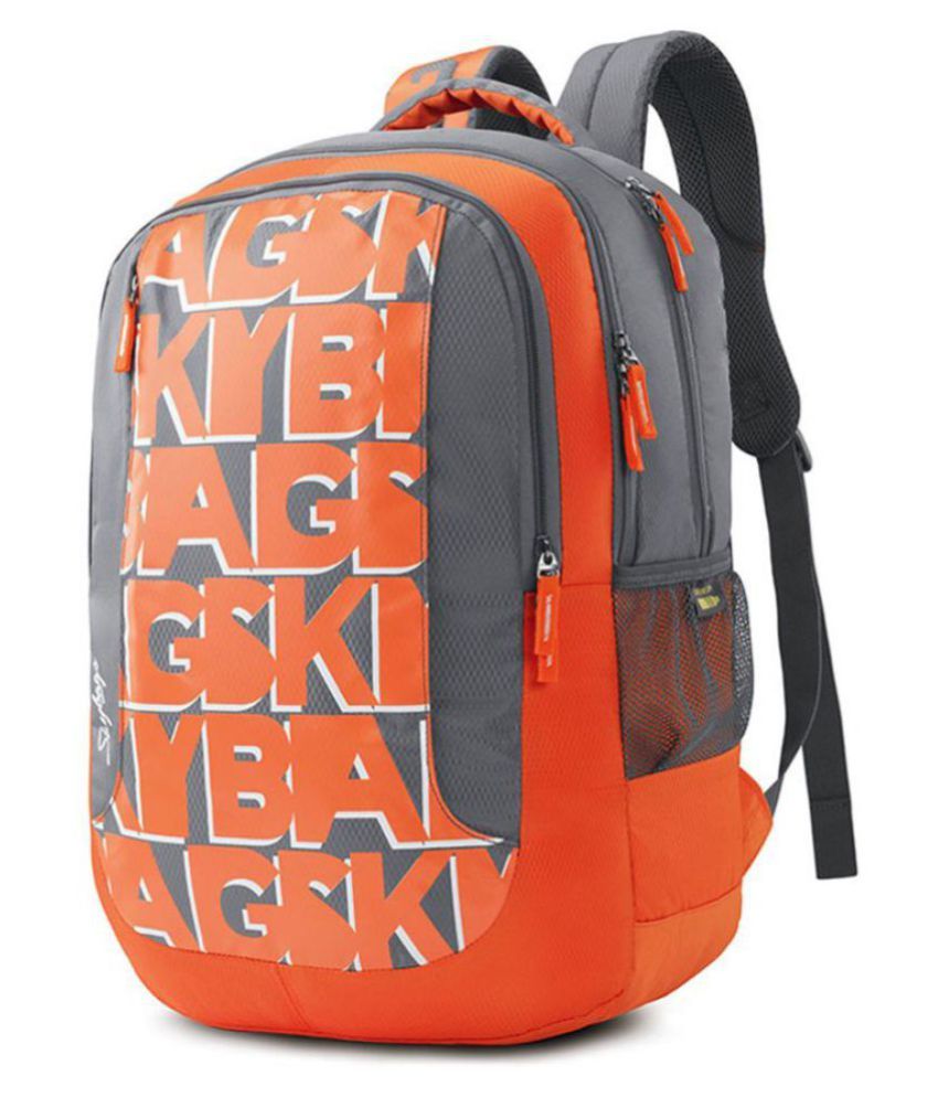 skybags orange backpacks