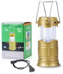 Rock Light 12W Emergency Light Solar Lantern .Torch ,Mobile Charging Golden - Pack of 1