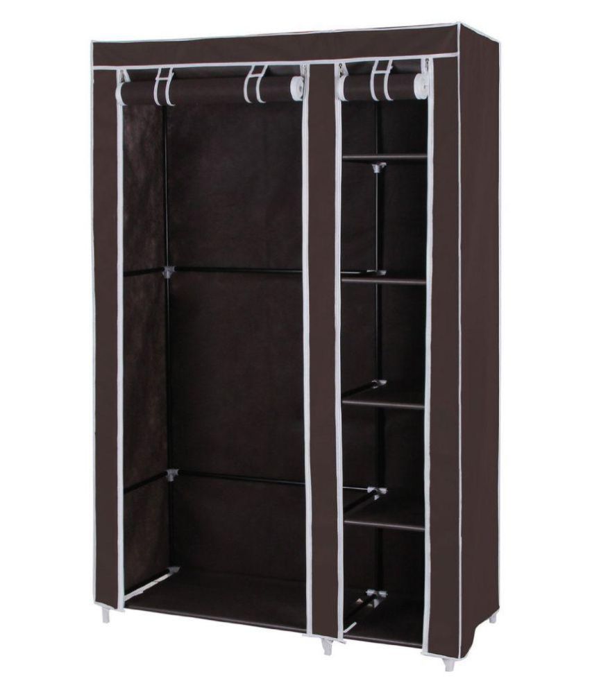     			Best home Fancy and Portable Fold able Cloth Closet Wardrobe Cabinet Multipurpose Clothes Closet Portable Wardrobe Storage Organizer with 6 Shelves Folding Wardrobe Cupboard Almirah Foldable Storage Rack Collapsible Cabinet (Brown) (Need to Be Assembled)