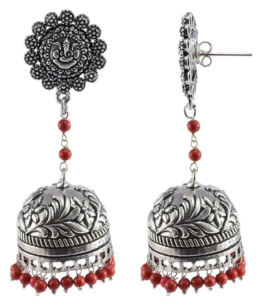 Antique finish Jaipuri Jhumka Earring-Ganesha Earrings Jewellery With ...