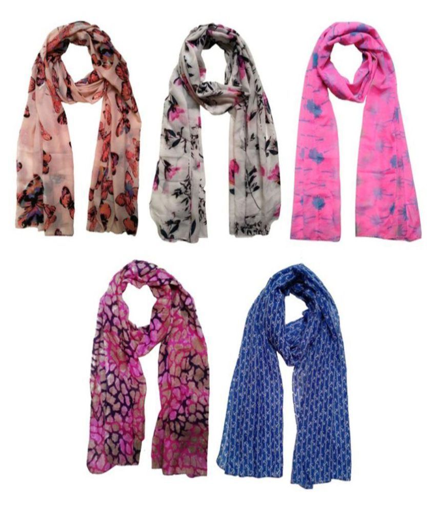 FusFus Multi Printed Cotton Scarves Buy Online at Low Price in India