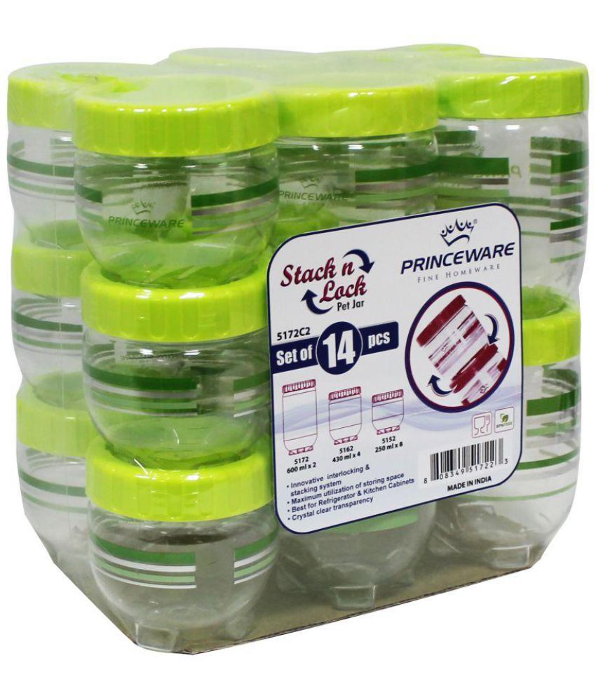Princeware 14 Pcs Stack N Lock Pet Food Container Set Of 21