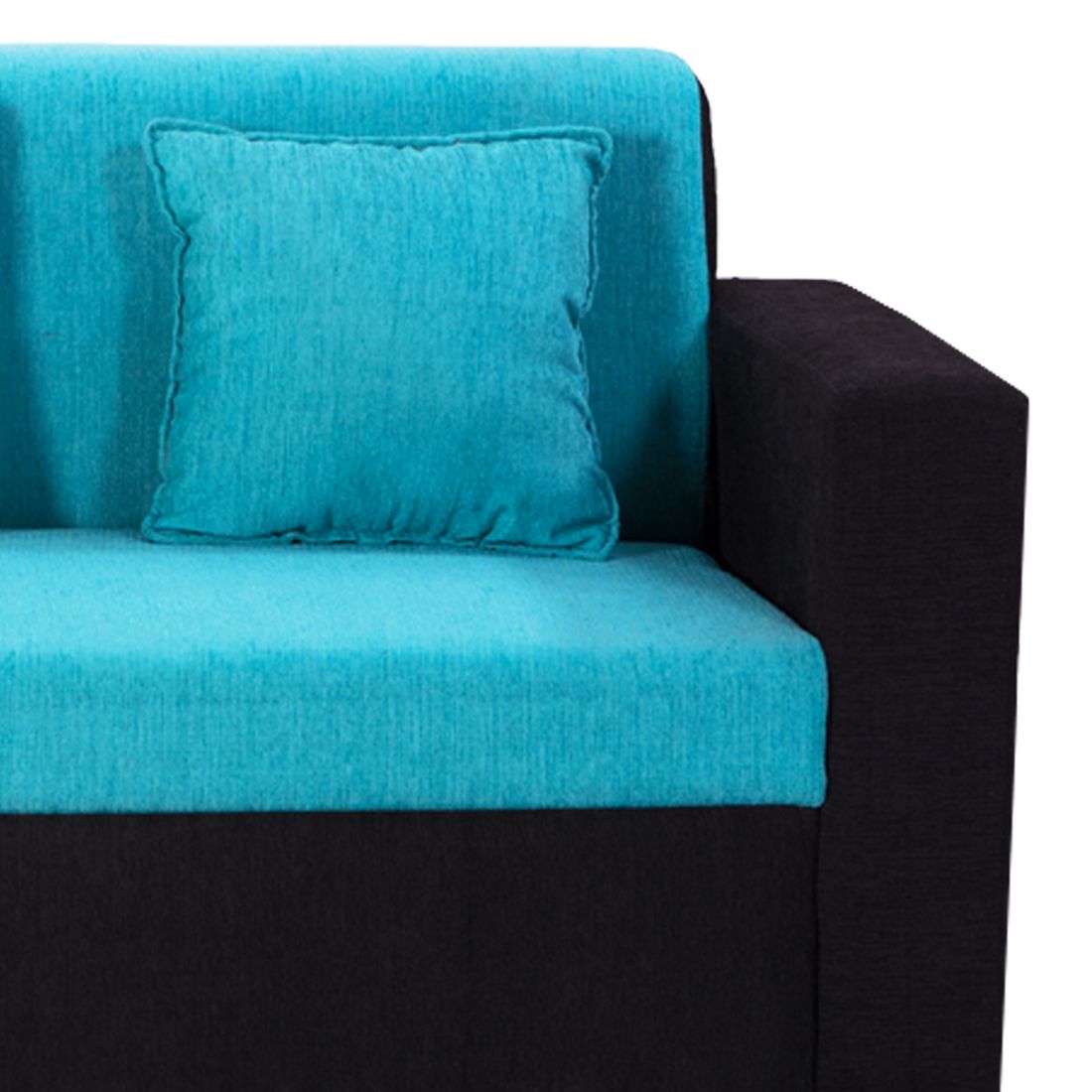 Bharat Lifestyle Desy Fabric Aqua Blue & Black 5 Seater ...