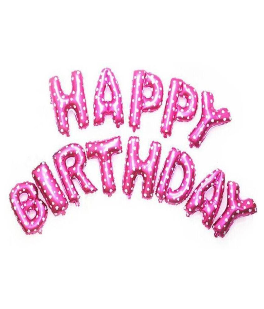 Americ Style Happy Birthday Letters Set Foil Balloon Pink Pack