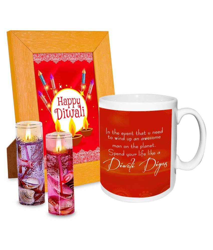 Happy Diwali Jelly Candles, Quotation Photo Frame & Mug ...