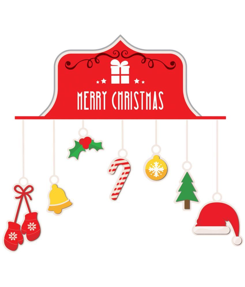 Wall Inc. Xmas Chime Vinyl Multicolour Wall Sticker Pack of 1 Buy