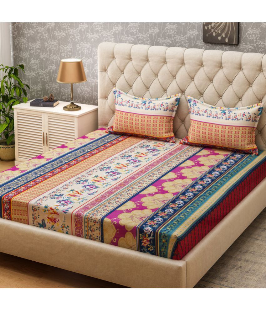 Bombay Dyeing Microfibre 2 Double Bedsheets with 4 Pillow Covers Buy