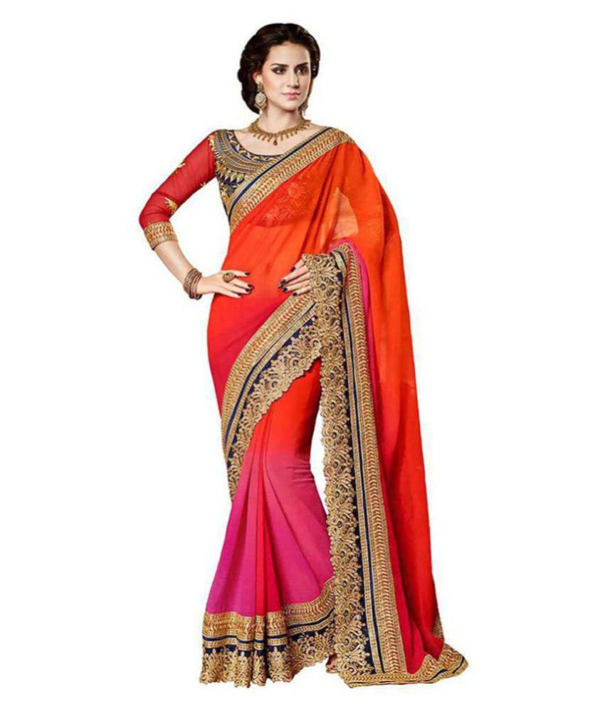 Party Wear Designer Sari Multicoloured Georgette Saree Buy Party Wear Designer Sari 5421