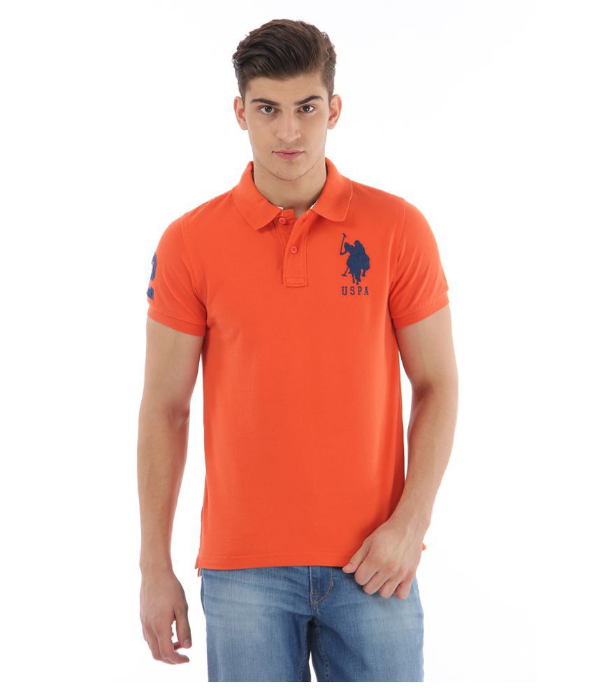 U.S. Polo Assn. Orange Slim Fit Polo T Shirt - Buy U.S. Polo Assn. Orange Slim Fit Polo T Shirt 