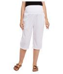 Oxolloxo White Cotton Maternity Capri