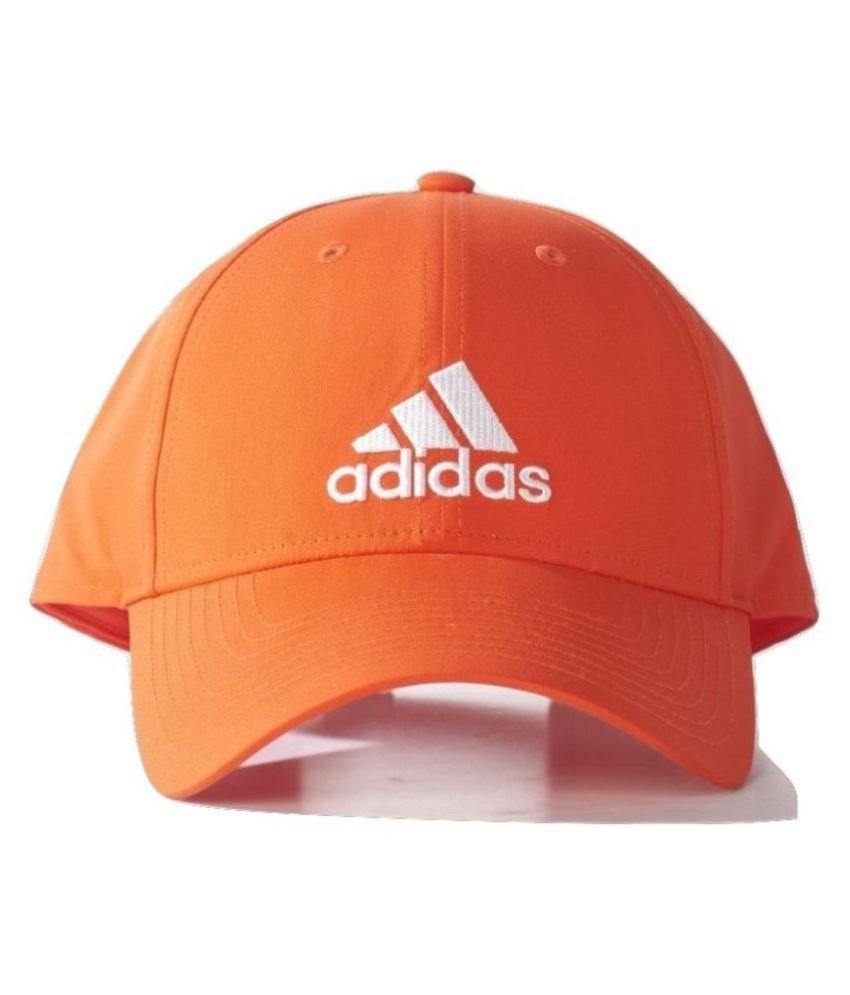 Adidas Orange Plain Polyester Caps 