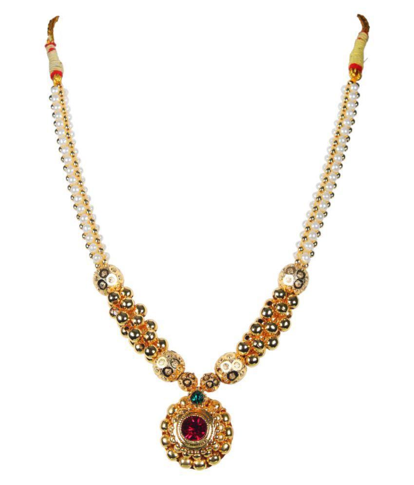 Soubhagya Jewellers Traditional kolhapuri Thushi Necklace - Set Of 2 ...