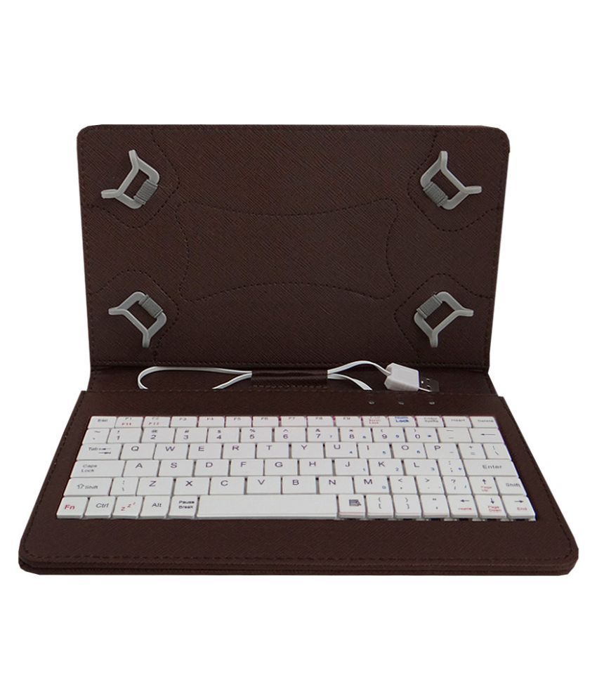 Micromax Canvas Tab P701 Keyboard Cover By ACM Brown Cases & Covers