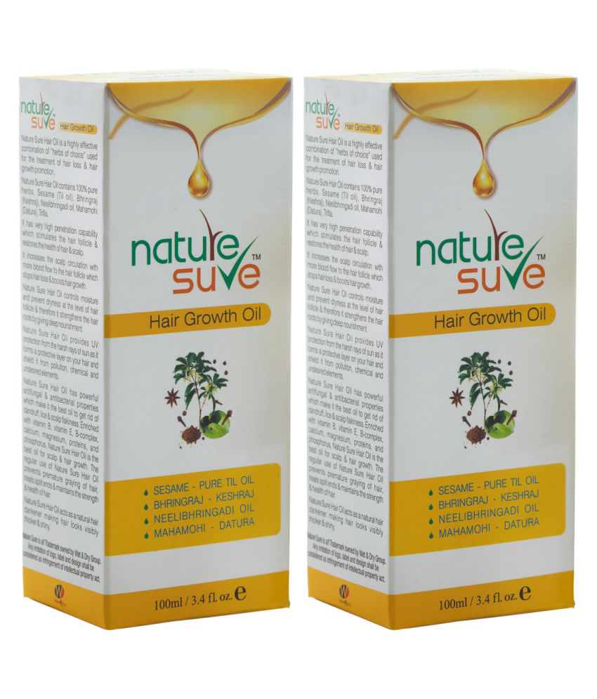 Nature Sure Hair Growth Oil for Darker and Stronger Hair in Men and Women -  2 Packs (110ml Each): Buy Nature Sure Hair Growth Oil for Darker and  Stronger Hair in Men