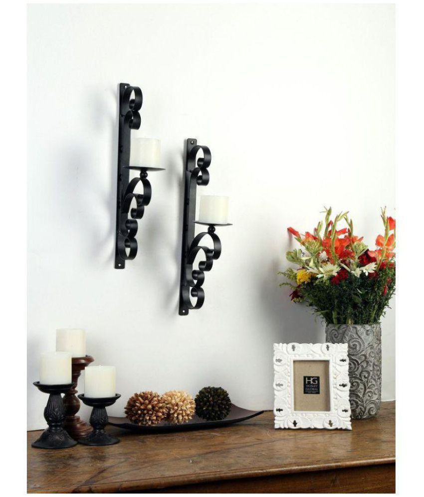     			Hosley Set of 2 Decorative Black Metal Wall Sconce - Pack of 2