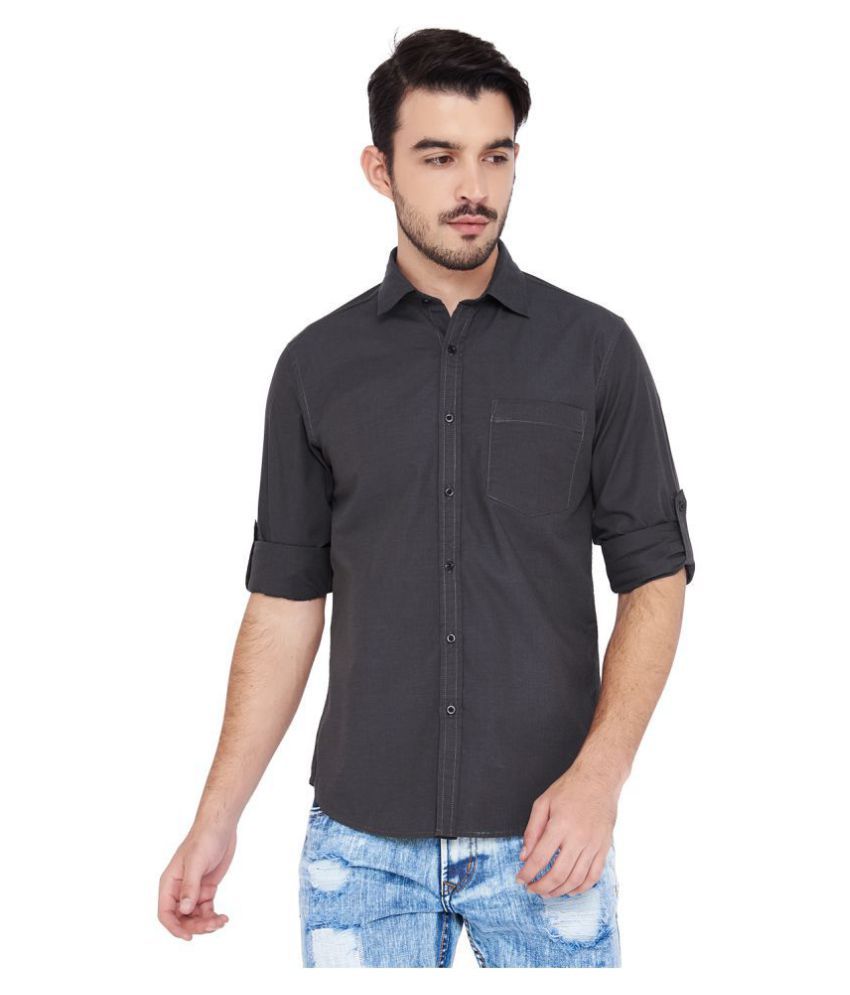 men's black casual shirt