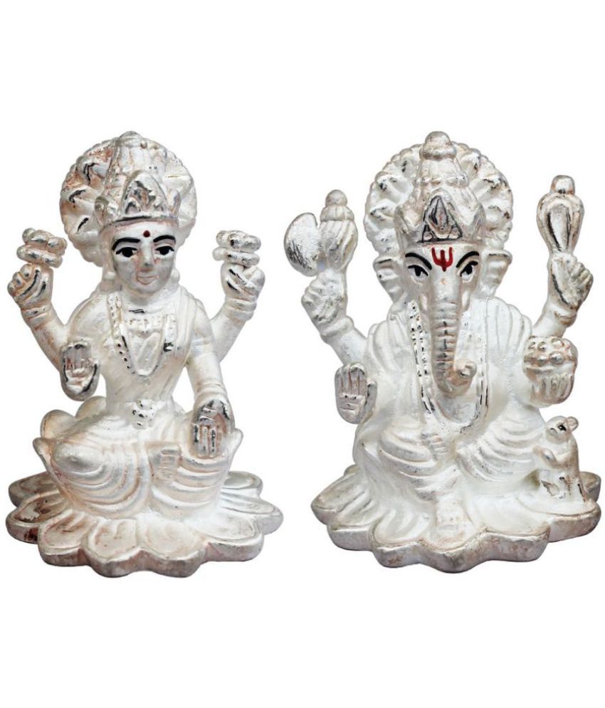 Bhargava Gems Laxmi Ganesh Silver Idol Buy Bhargava Gems Laxmi Ganesh