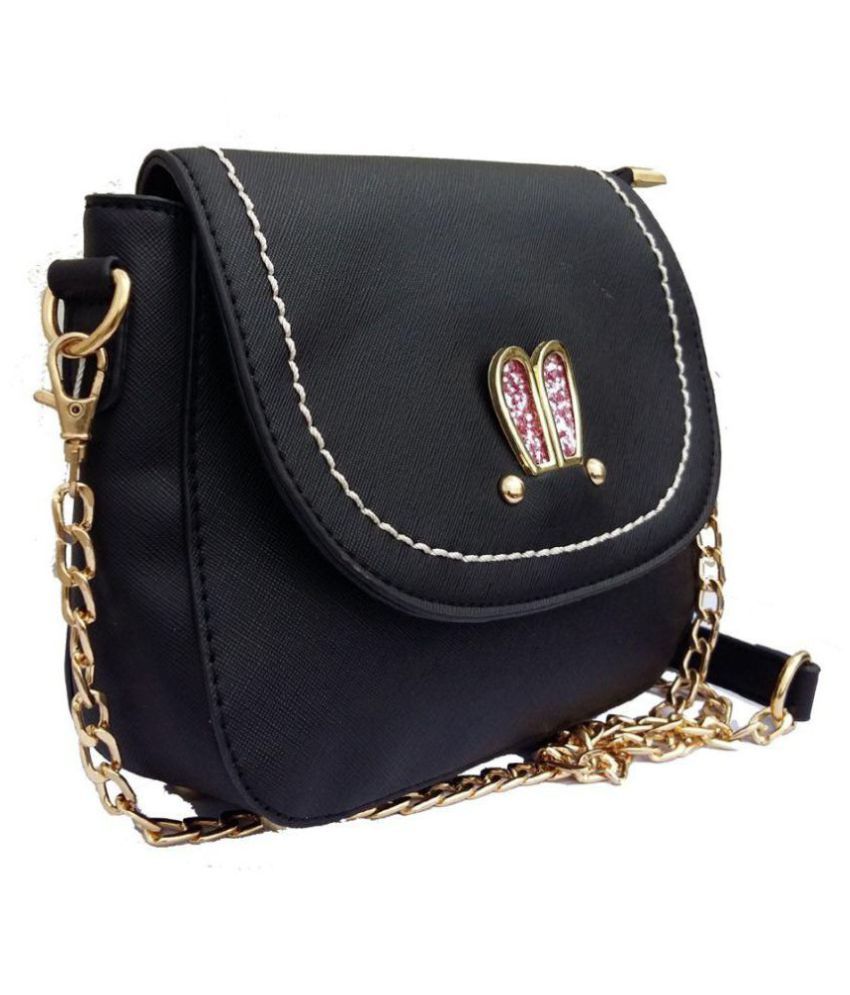 Black Faux Leather Purse