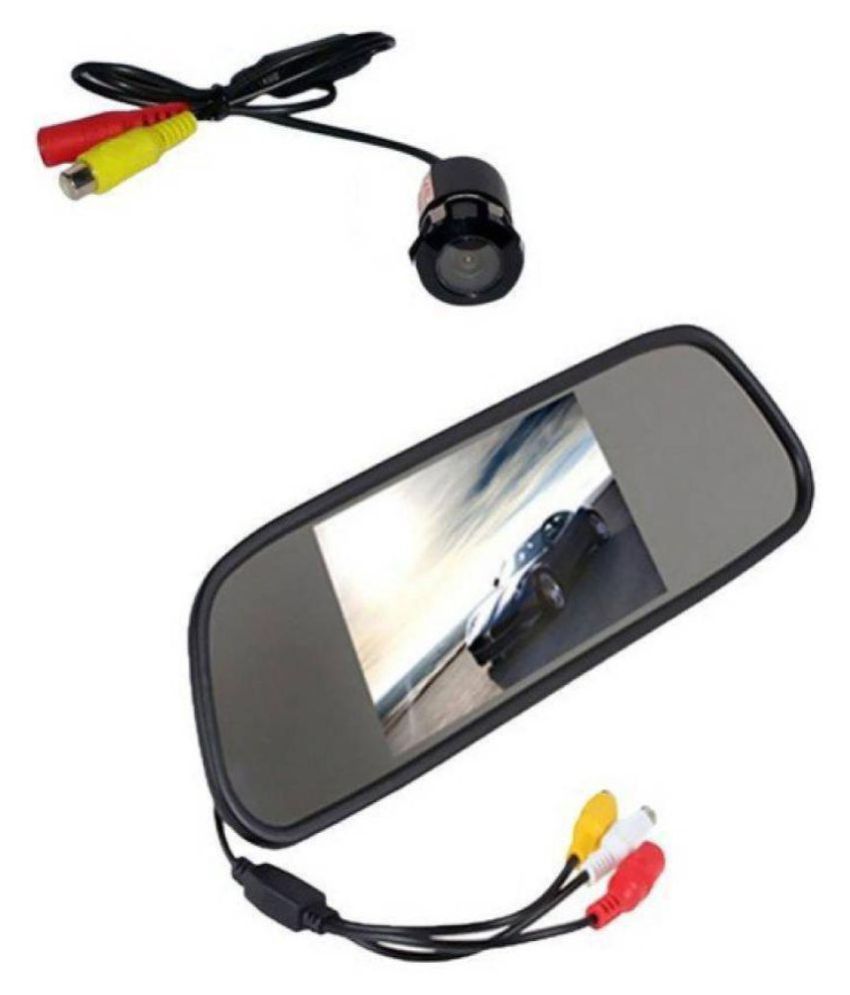 A K Traders Rear view Mirror with Night Vision Camera Camera Only LED