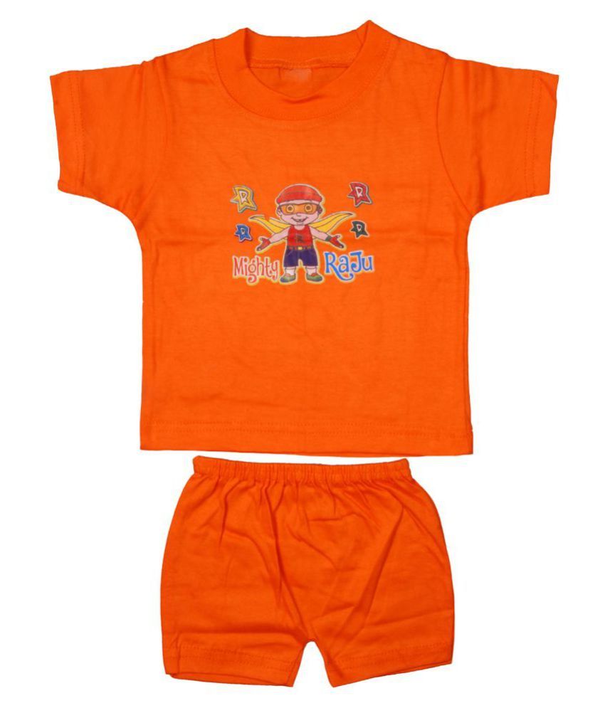 Baby Boys Colorful Tops and Bottoms Rblue Red Navy Dpink Orange M (Pack