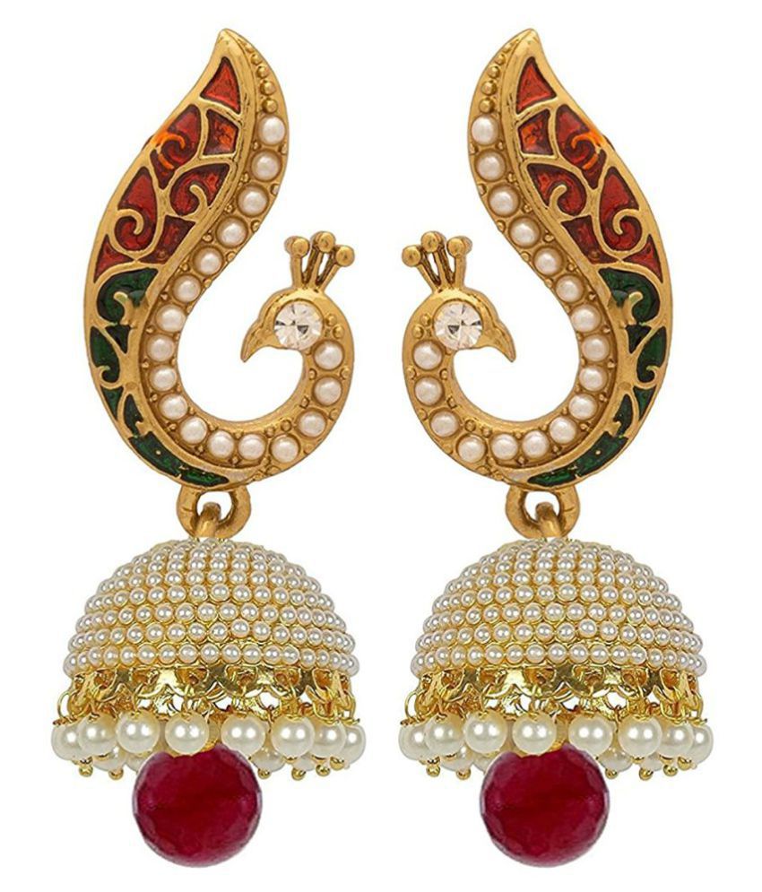     			YouBella Jewellery Traditional Stylish Gold Plated Pearl Fancy Party Wear Jhumka / Jhumki Earrings for Girls and Women
